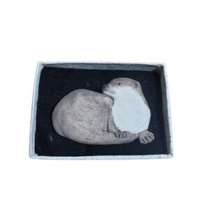 Rare England Artist Brooch Otter Clay, Orchard Pottery Artisan Hand-Made Vintage